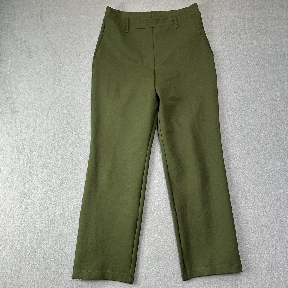 Quince Olive Green Pull On Ultra Stretch Ponte Straight Leg 4 Pocket Pant Medium